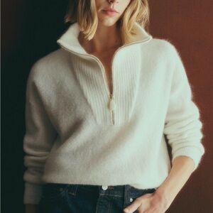 Sezane Tobias Jumper Ecru - Size XS